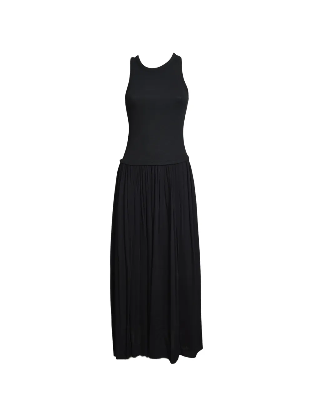 SOLOTRE pleated maxi dress - Nero
