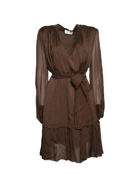 SOLOTRE crinkled-finish belted dress