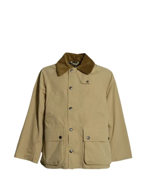 Barbour corduroy-collar wax-effect coat