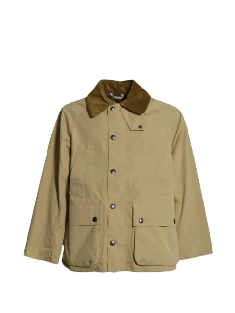 Barbour corduroy-collar wax-effect coat