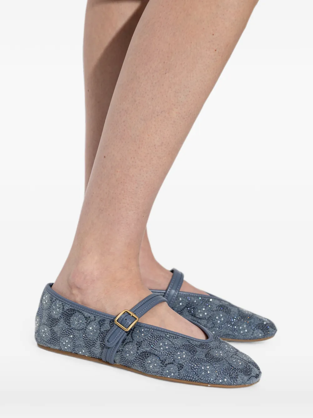 Coach sequin-embellished ballet flats Blauw