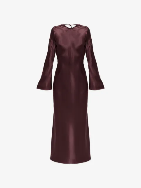 By Malene Birger Vestido longo Parisa mangas amplas com aplicação de pétalas