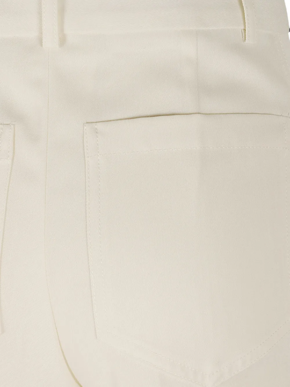 Victoria Beckham Alina wollen broek met opgestikte zak Wit