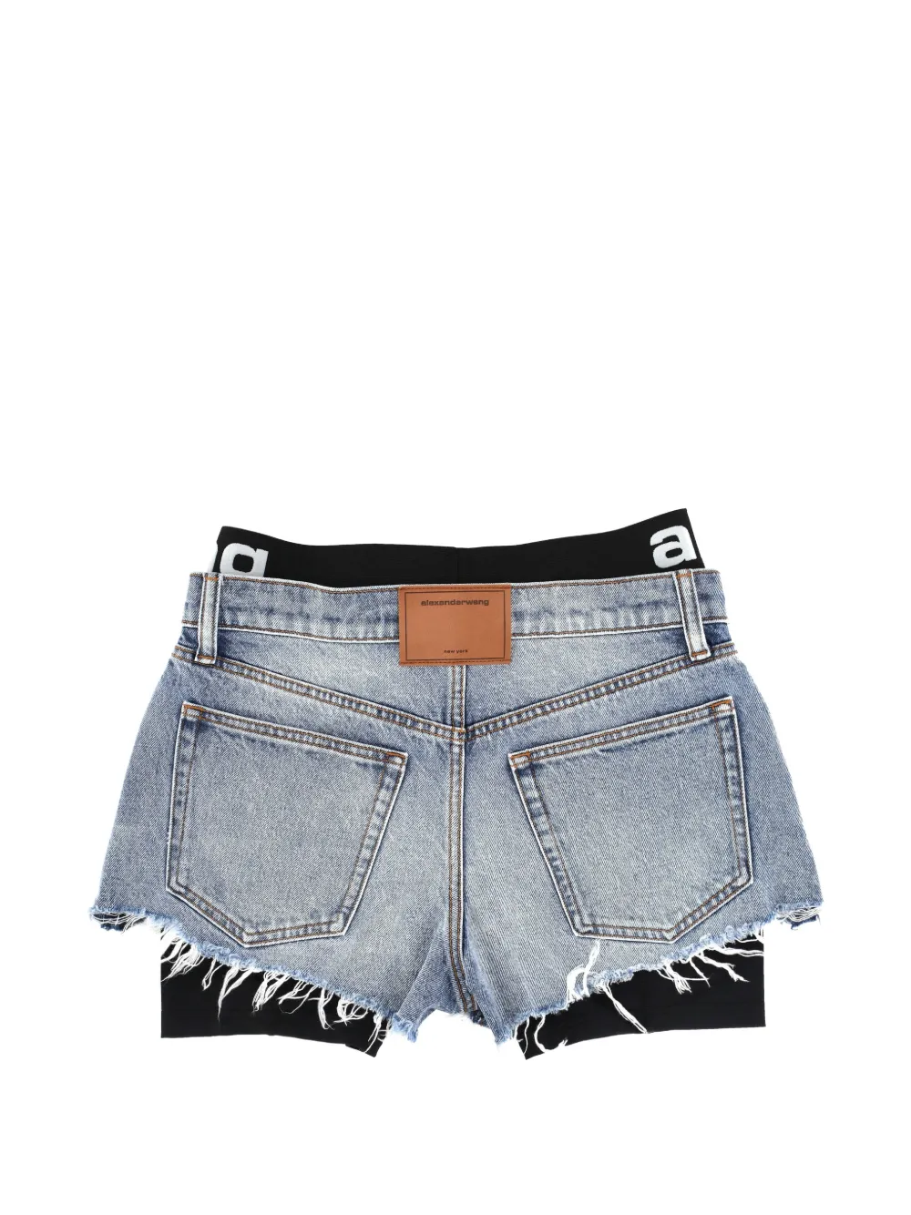Alexander Wang Gelaagde shorts met franje afwerking Blauw