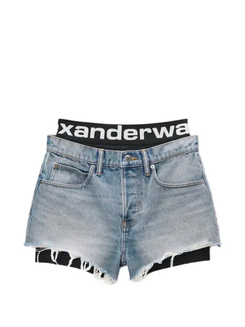 Alexander Wang layered logo-waistband shorts