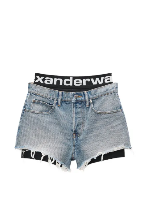 Alexander Wang layered logo-waistband shorts