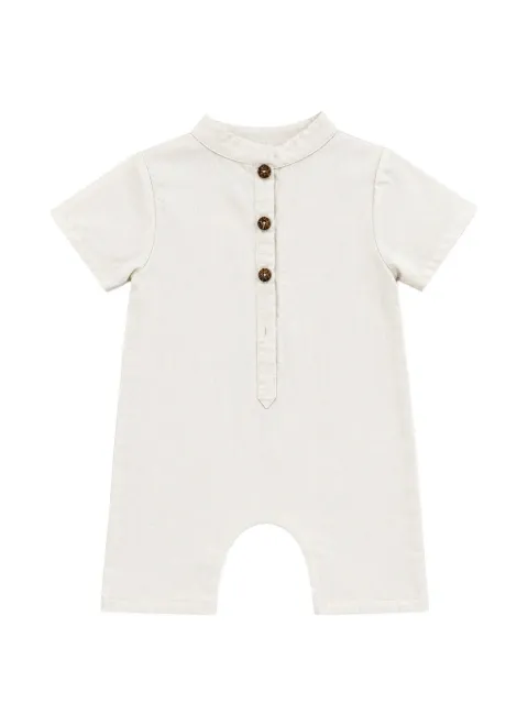 minimù button-fastening short-sleeve romper