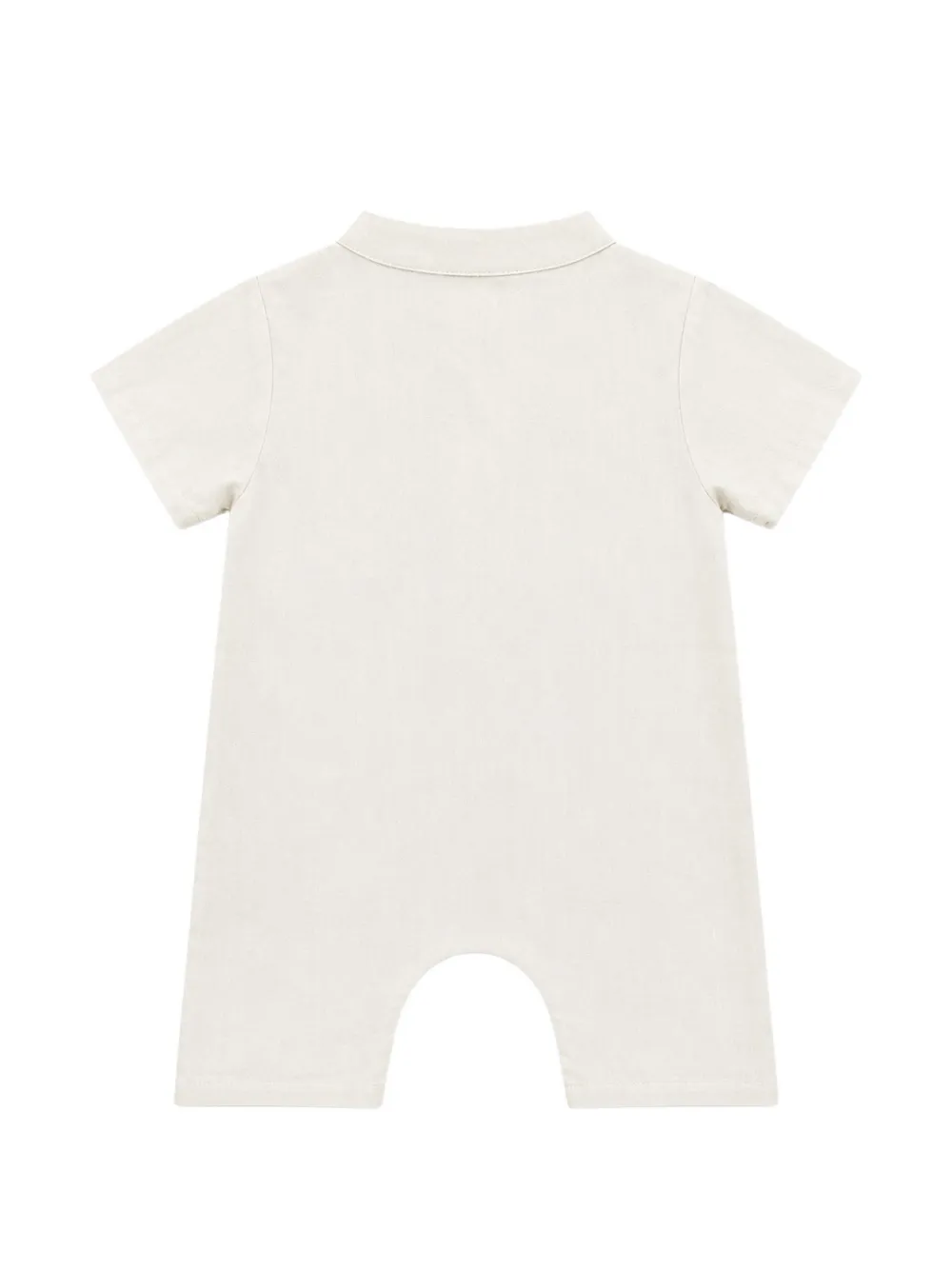 minimù Romper met knoopsluiting en korte mouwen Beige