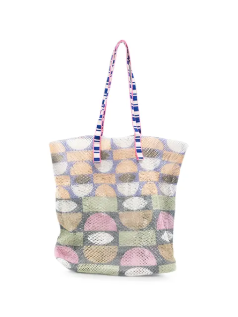 Épice Kanpur geometric-print mesh tote bag
