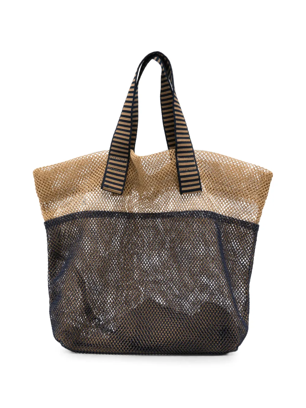 Épice mesh-knit striped-handle tote bag - Blu