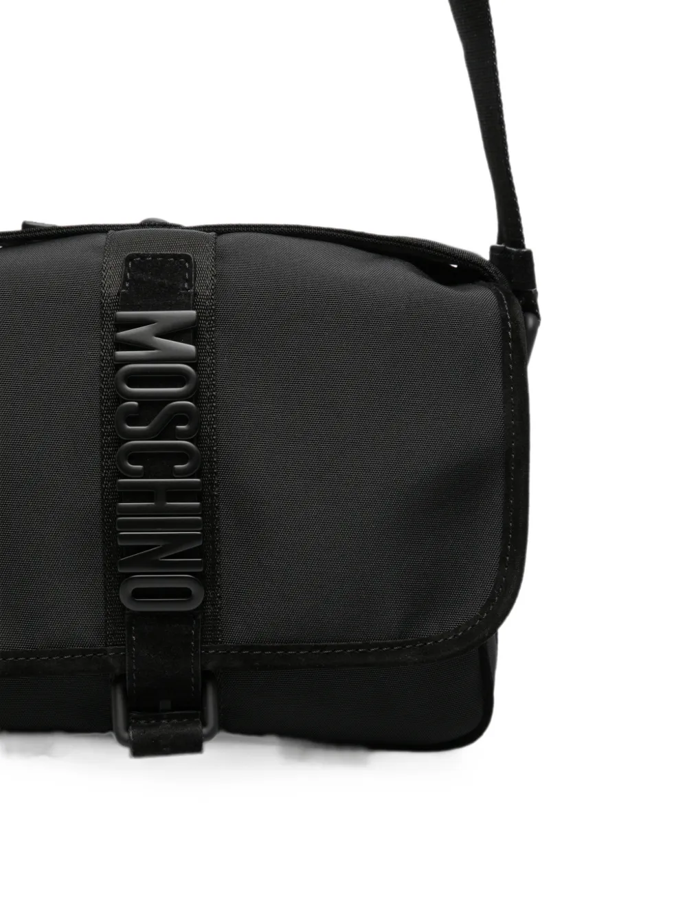 Moschino Messengertas met logoband Zwart