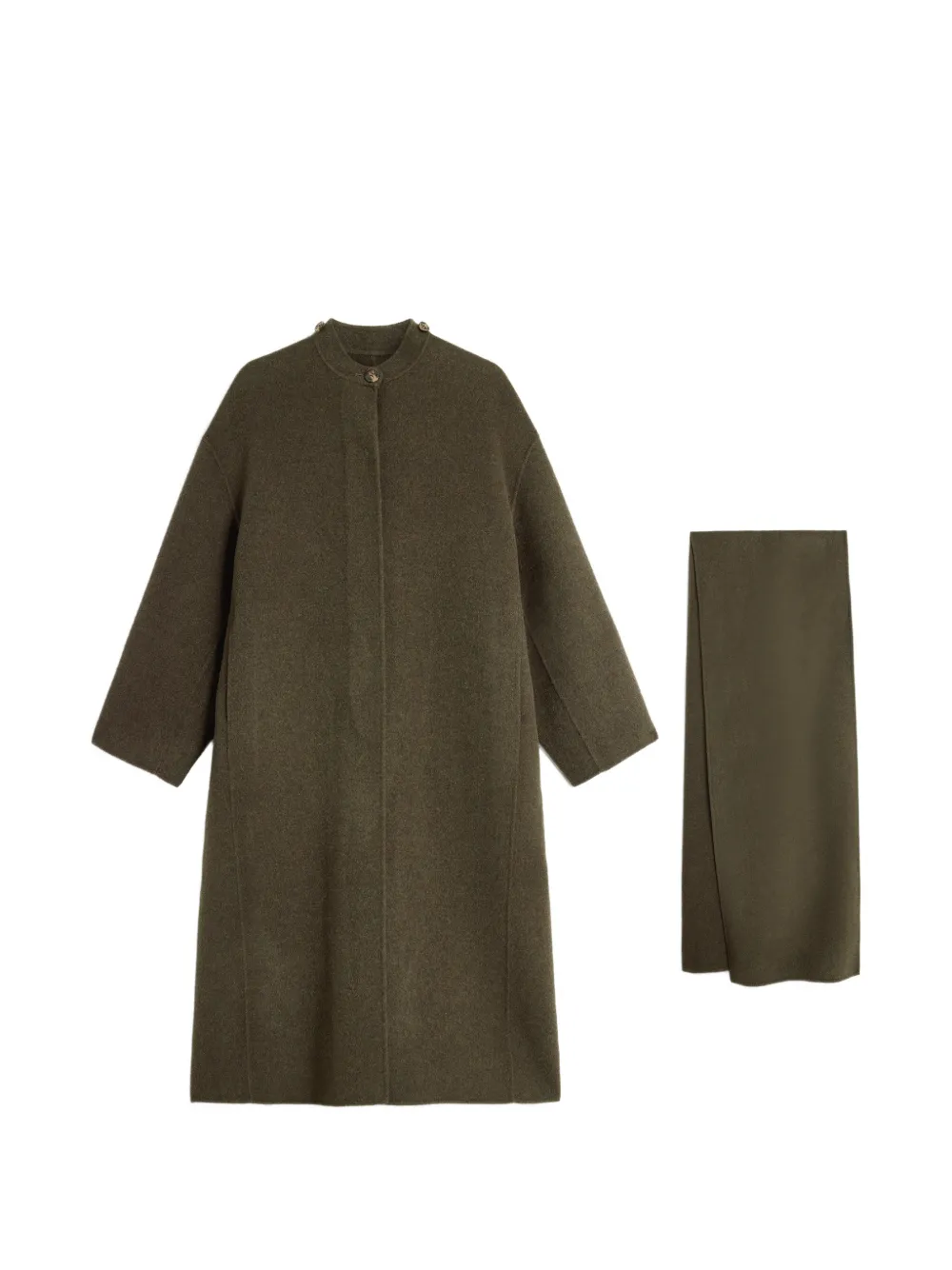 Soeur Finn jas met sjaaldetail Groen