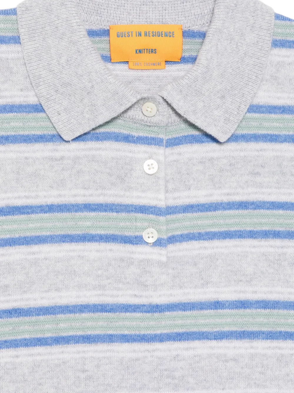 Guest In Residence Gestreept poloshirt Grijs