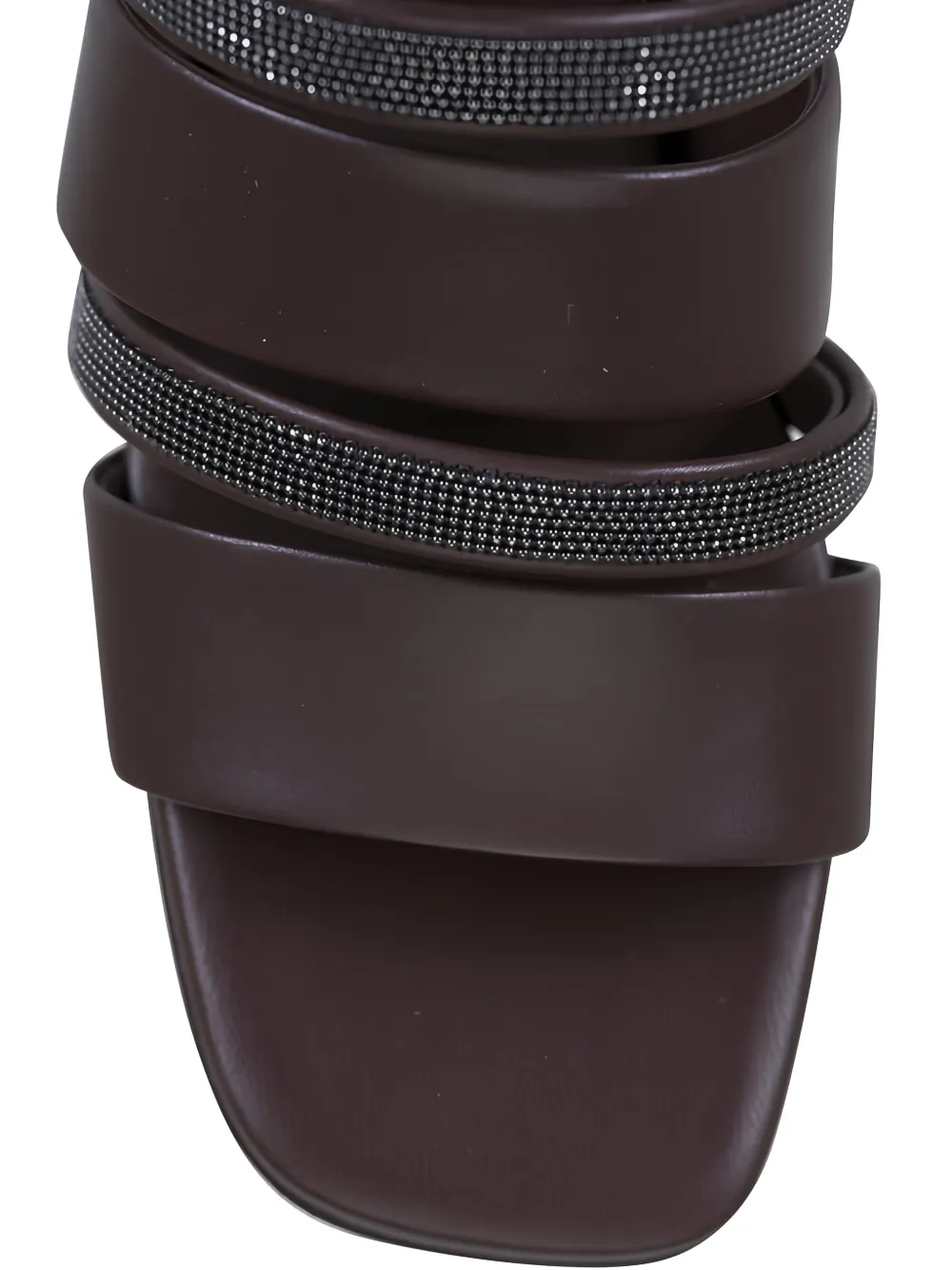 Brunello Cucinelli Monili-embellished leather sandals Bruin