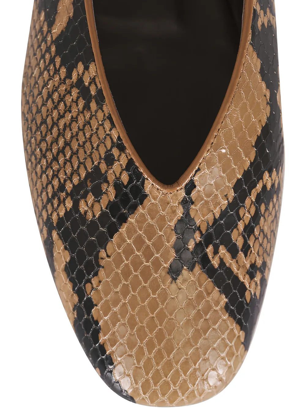Le Monde Beryl snake-effect leather ballet flats Beige