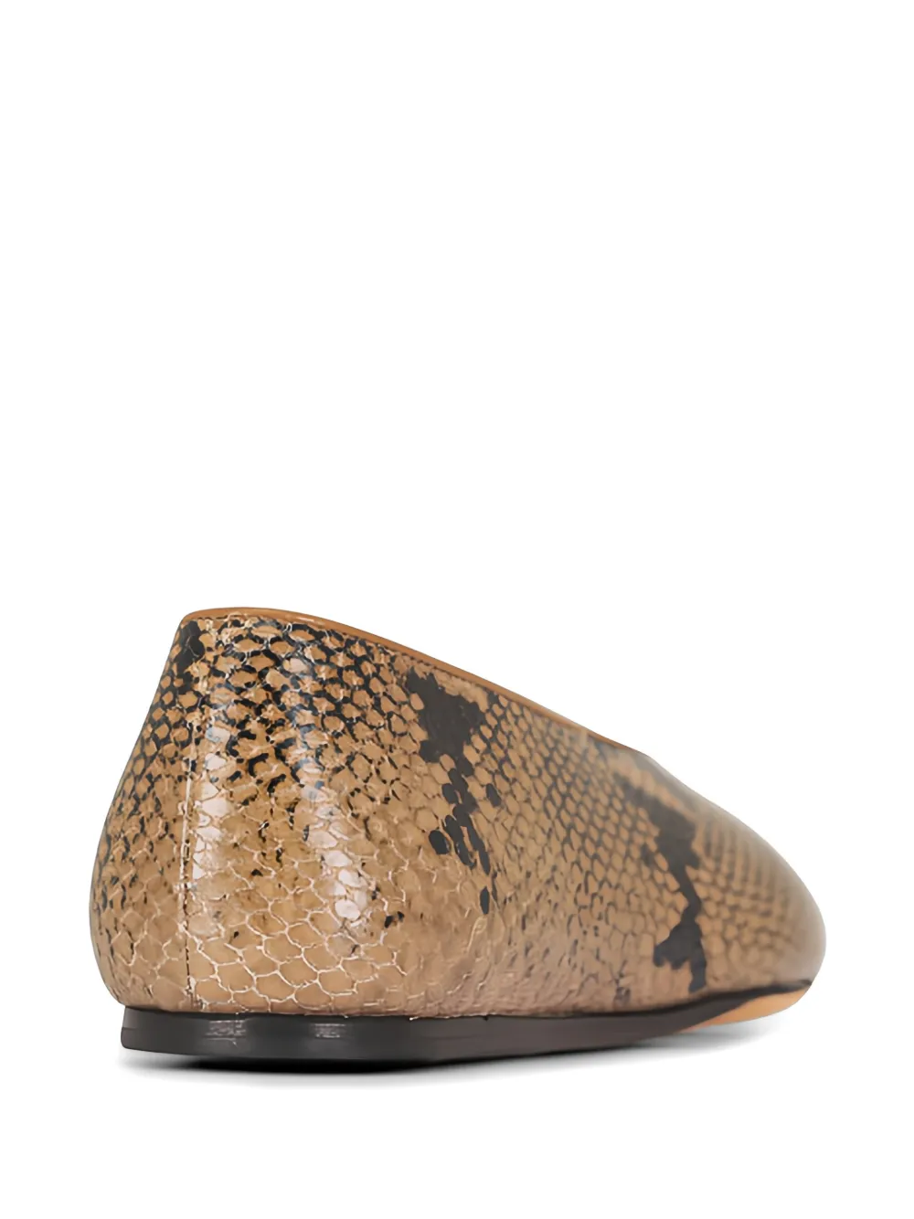 Le Monde Beryl snake-effect leather ballet flats Beige