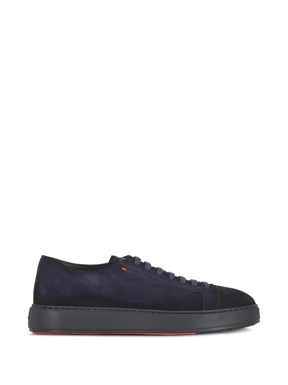 Santoni suede lace-up sneakers - Blu