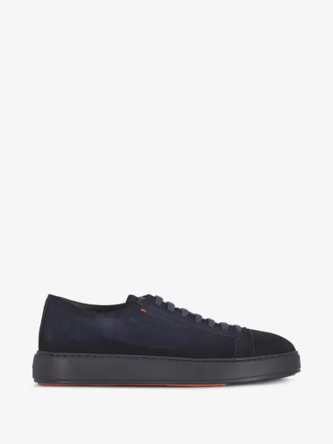 Santoni tenis de gamuza con agujetas