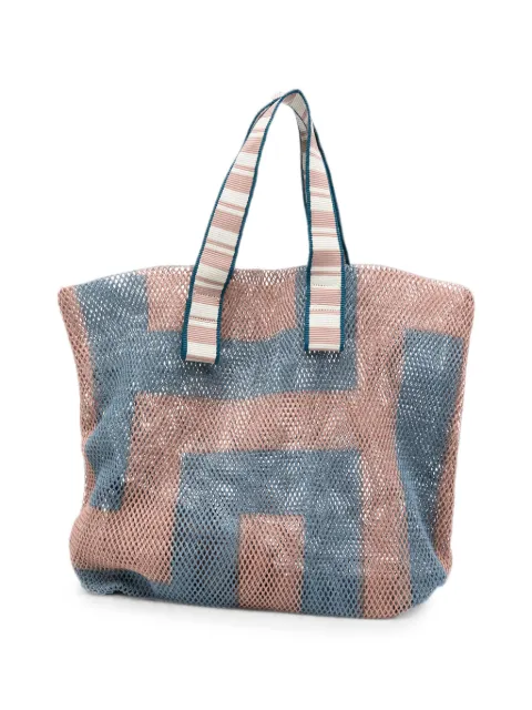Épice Kanpur mesh-knit geometric-pattern tote bag
