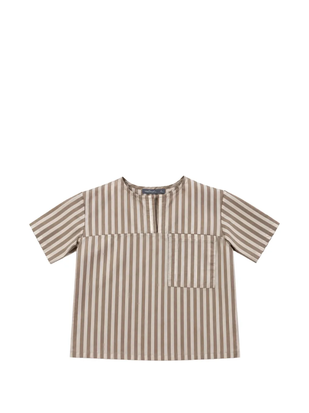 minimù vertical-stripe chest-pocket blouse - Marrone