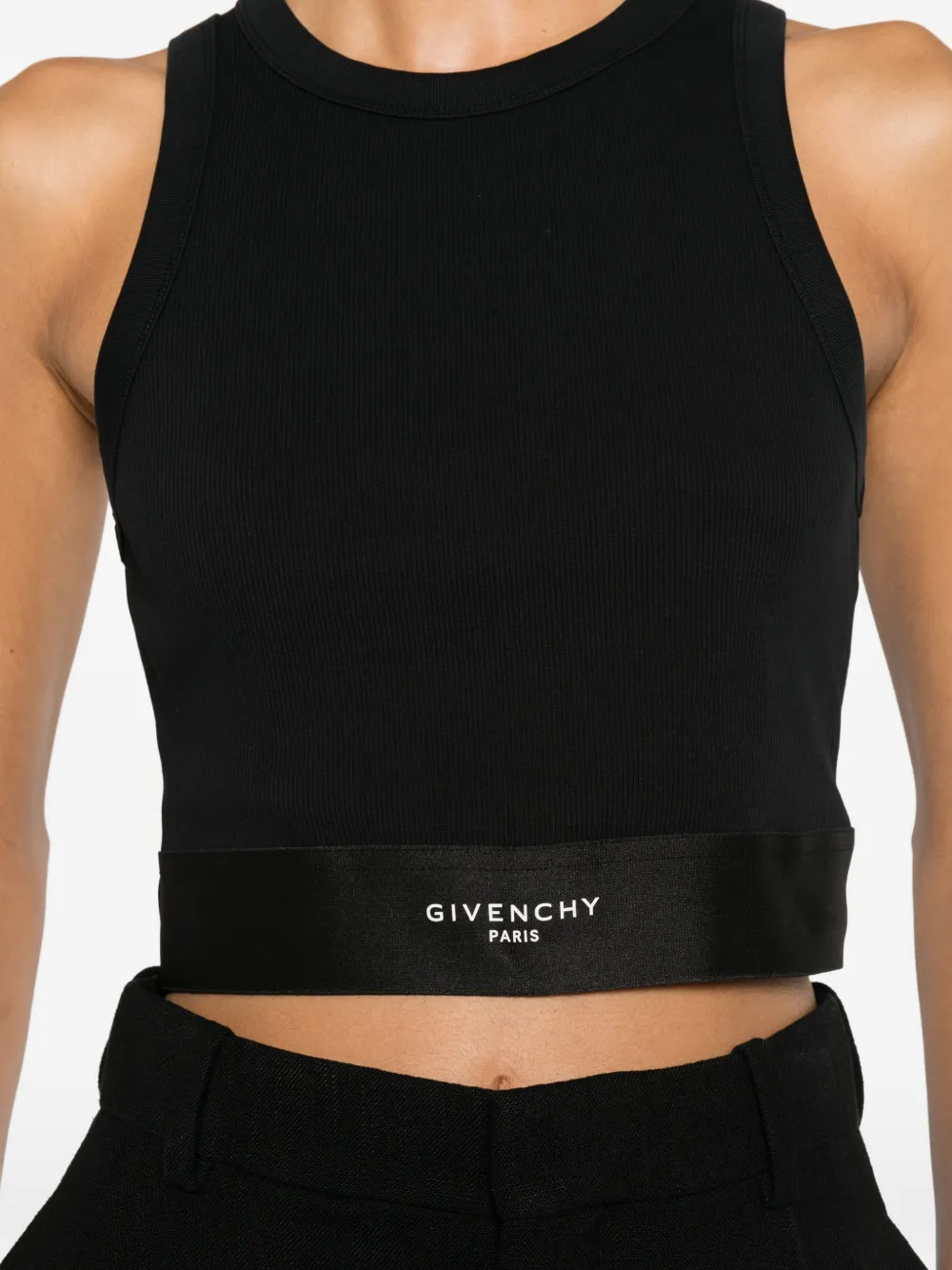 Givenchy Cropped tanktop met logoband Zwart