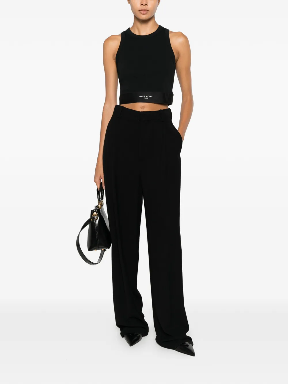 Givenchy Cropped tanktop met logoband Zwart