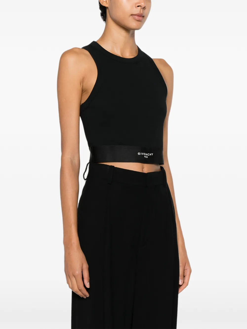 Givenchy Cropped tanktop met logoband Zwart