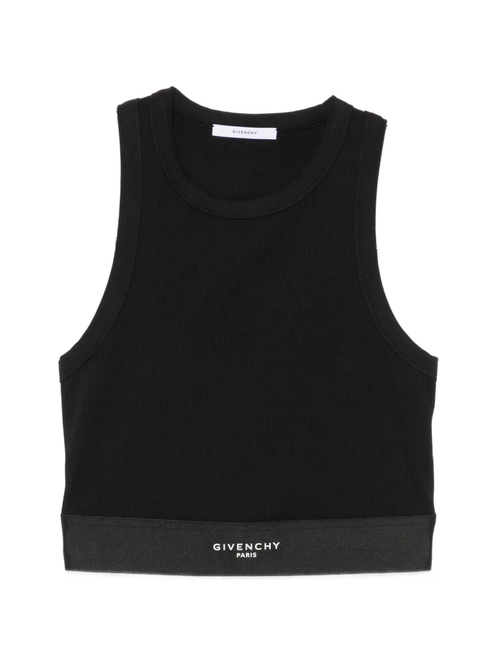 Givenchy logo-waistband cropped cotton tank top - Nero