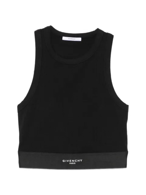 Givenchy logo-waistband cropped cotton tank top