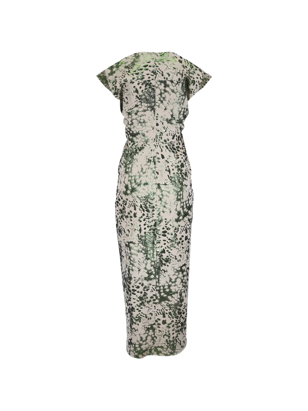 Zero + Maria Cornejo Jurk met metallic-effect en dierenprint Beige
