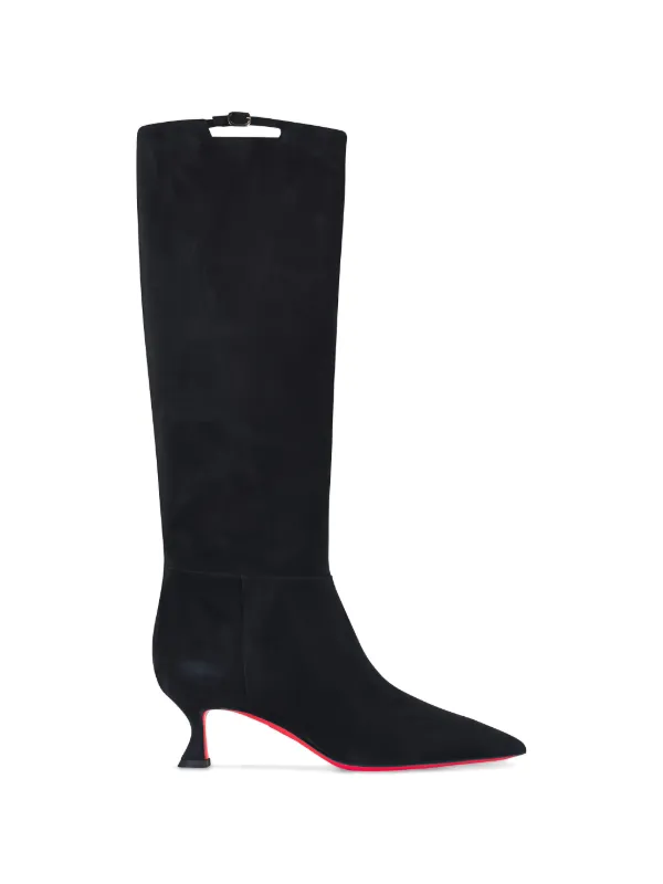 Santoni Pointed-toe Buckled Boots in Black