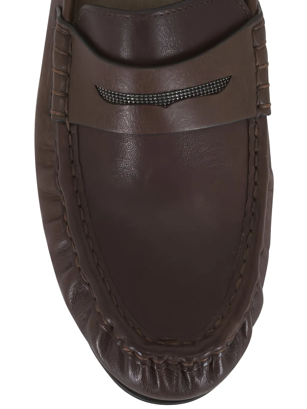 Brunello Cucinelli monili-embellished leather loafers Bruin
