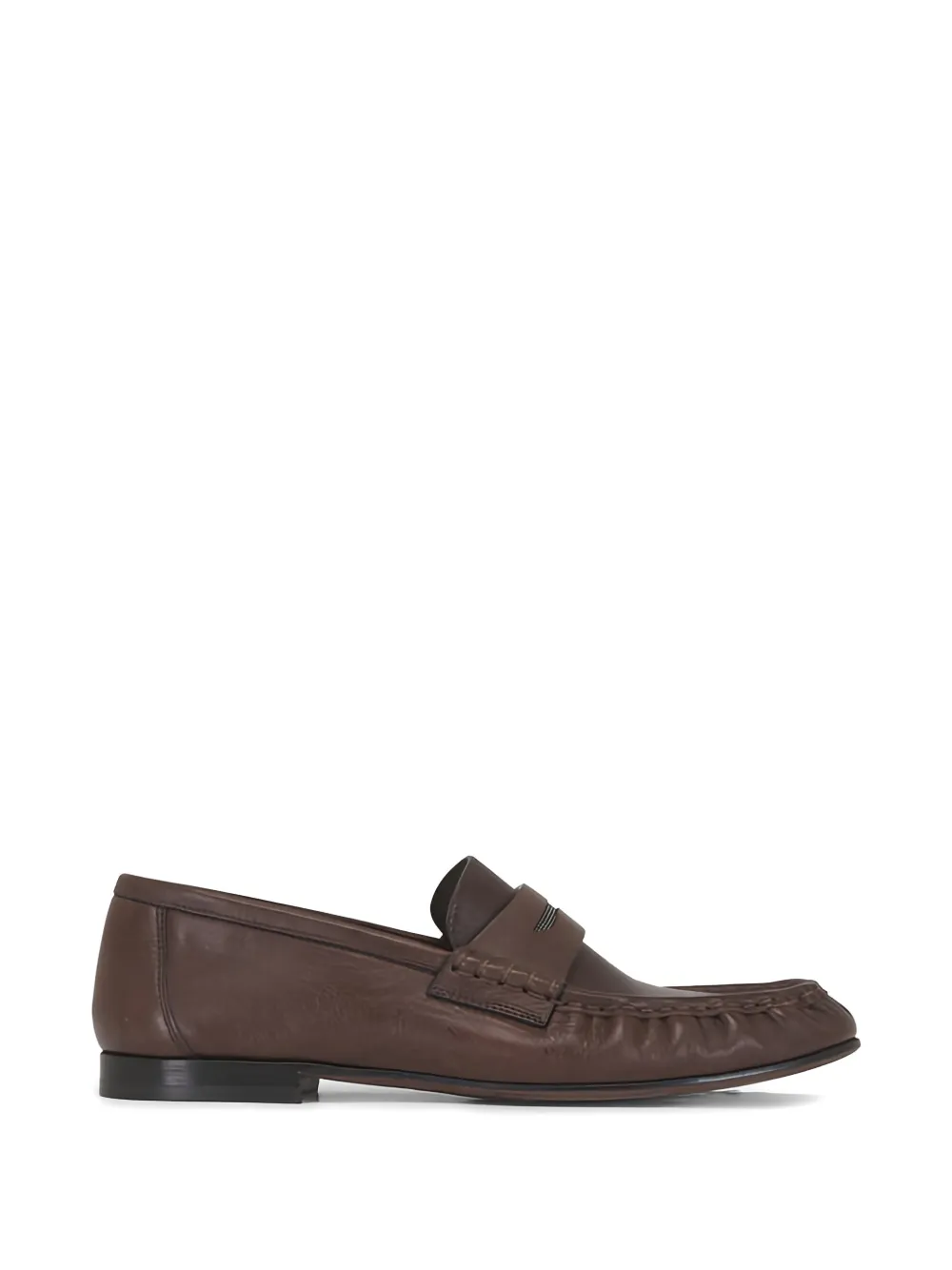 Brunello Cucinelli monili-embellished leather loafers - Marrone