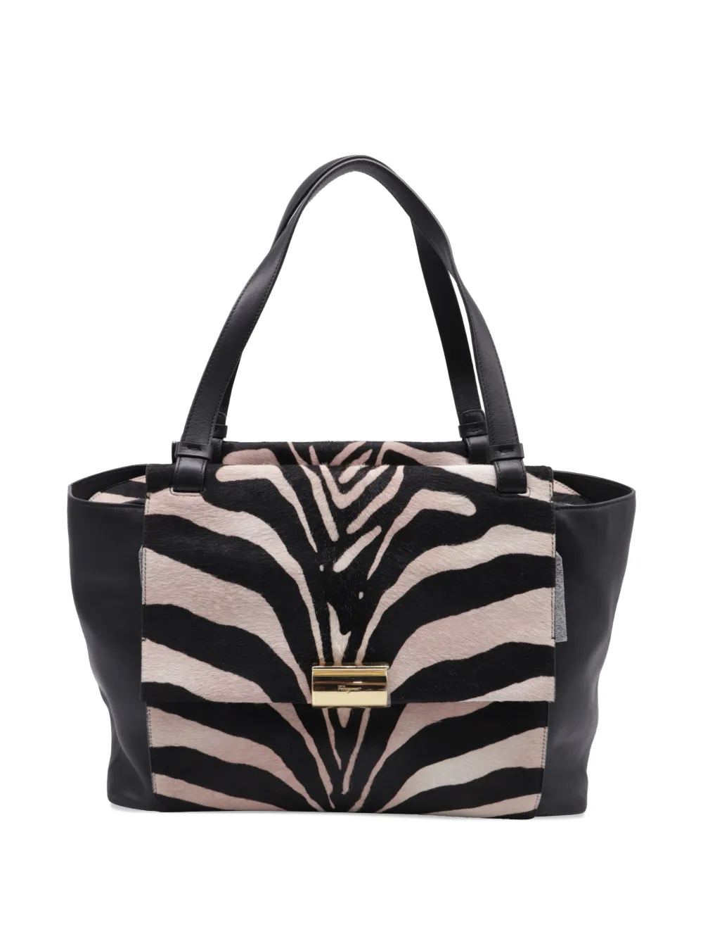 Ferragamo Pre-Owned Zebra-print Bitter tote bag - Nero