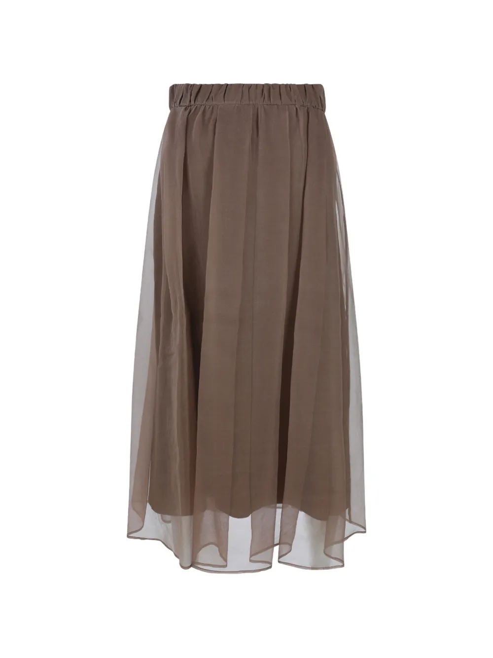 Brunello Cucinelli Maxi-rok van zijde-chiffon Bruin