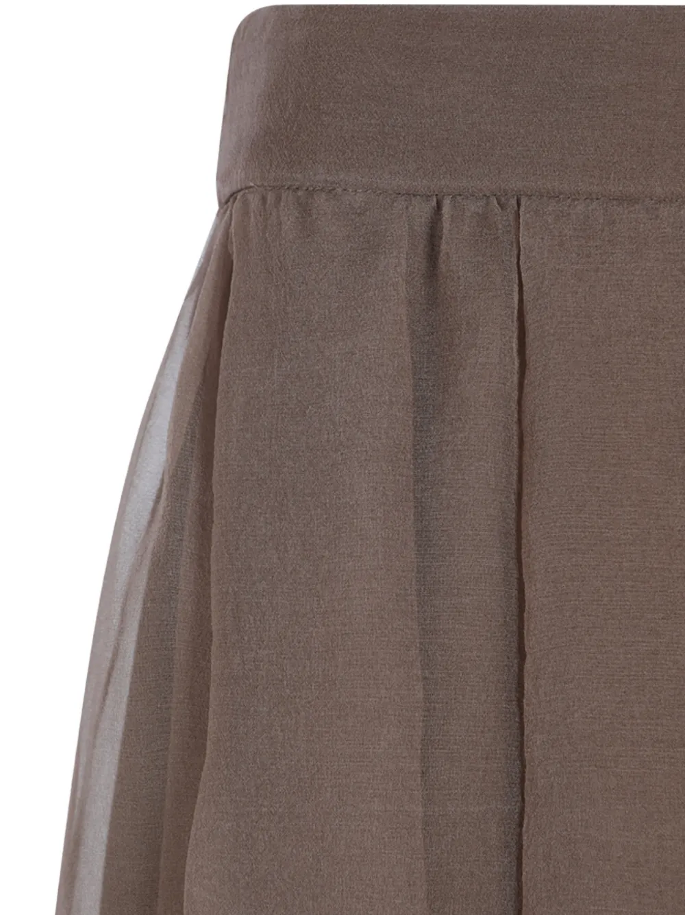 Brunello Cucinelli Maxi-rok van zijde-chiffon Bruin