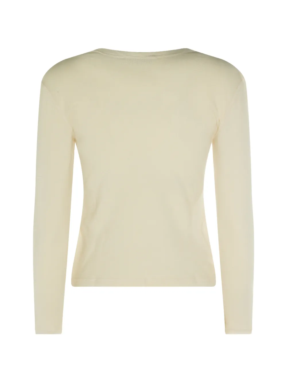 Miu Wafelgebreide top met striksluiting Beige
