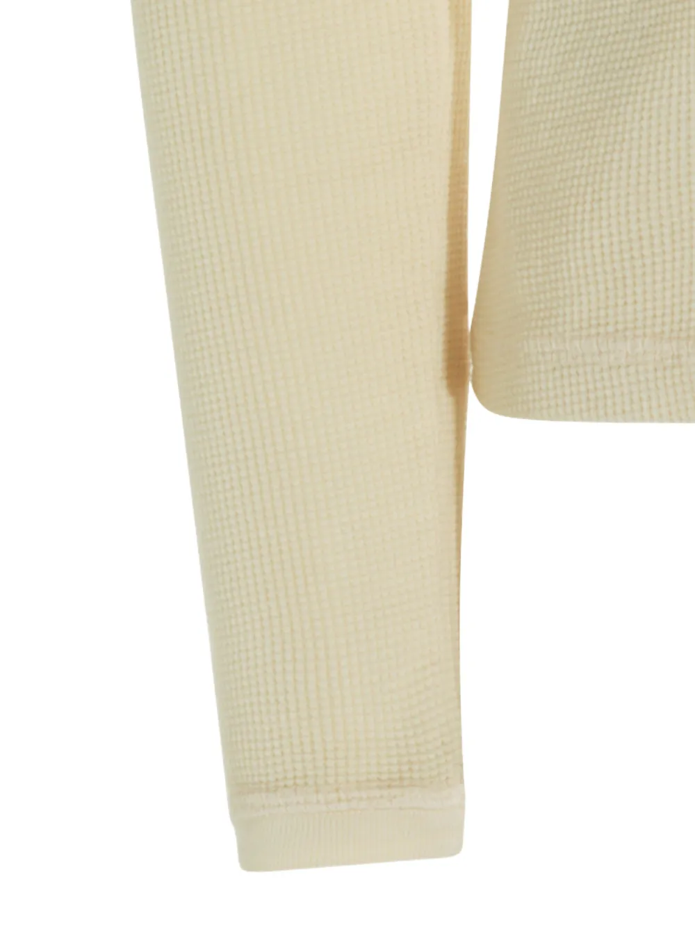 Miu Wafelgebreide top met striksluiting Beige