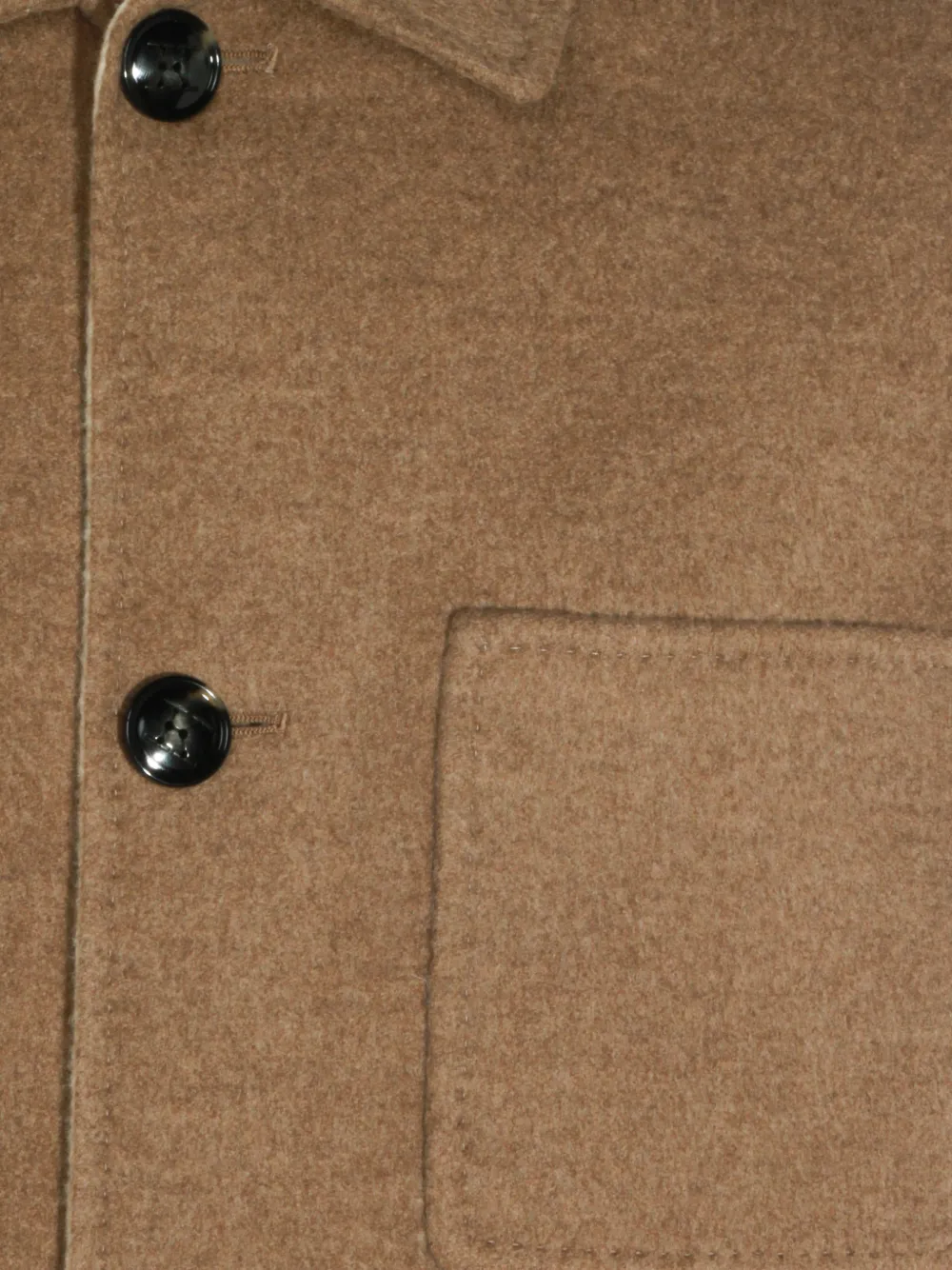 Kiton Button-up jack met zak Bruin