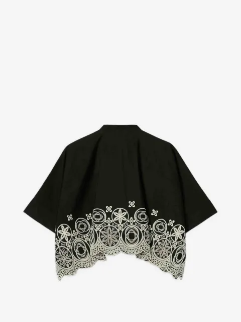 La DoubleJ camisa corta con bordado Mini Foulard Sangallo