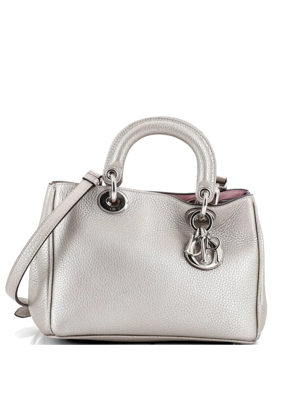 Christian Dior Pre-Owned Diorissimo Tote Pebbled Leather Mini shoulder bag - Effetto metallizzato