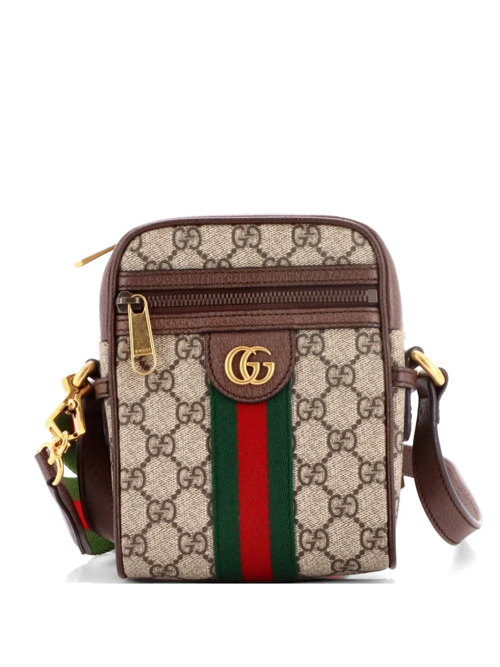 Gucci Pre-Owned Ophidia Messenger Bag GG Coated Canvas Mini crossbody bag - Braun