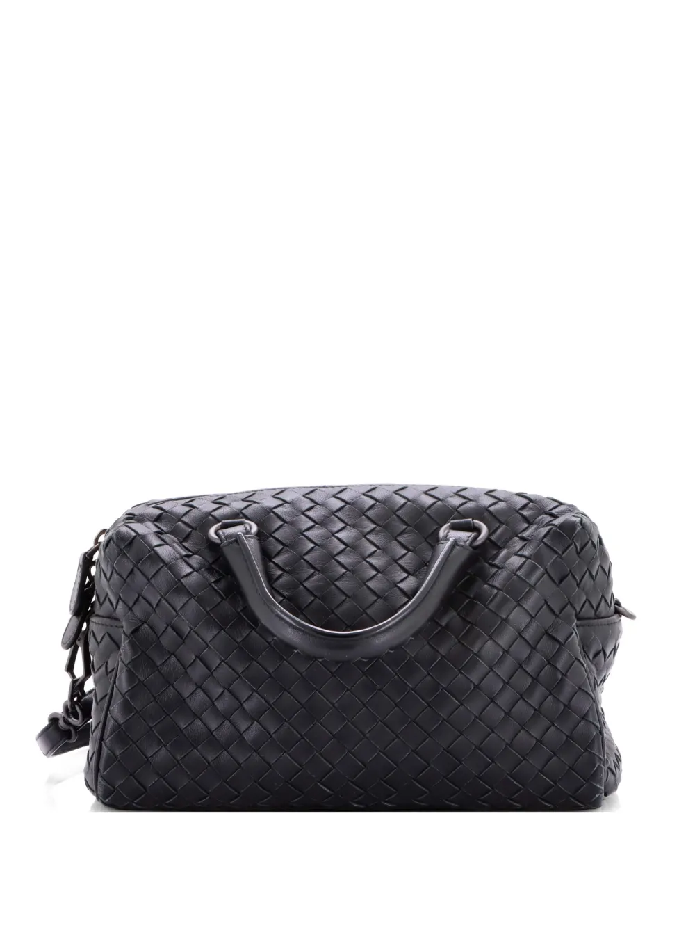 Bottega Veneta Pre-Owned Borsa a tracolla Boston mini con design Intrecciato - Nero
