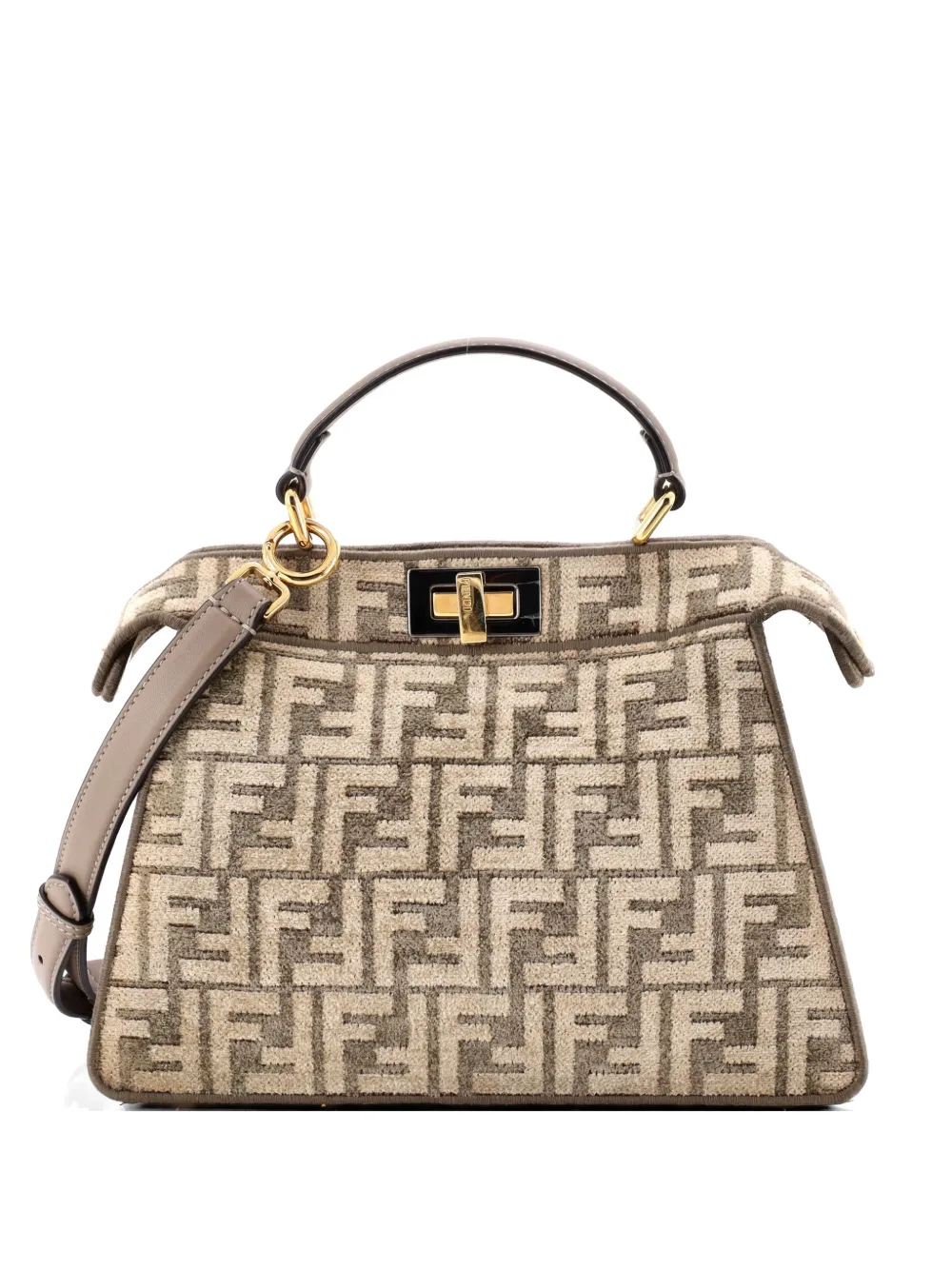 Fendi Pre-Owned Peekaboo ISeeU Bag Zucca Tapestry Small satchel - Brown