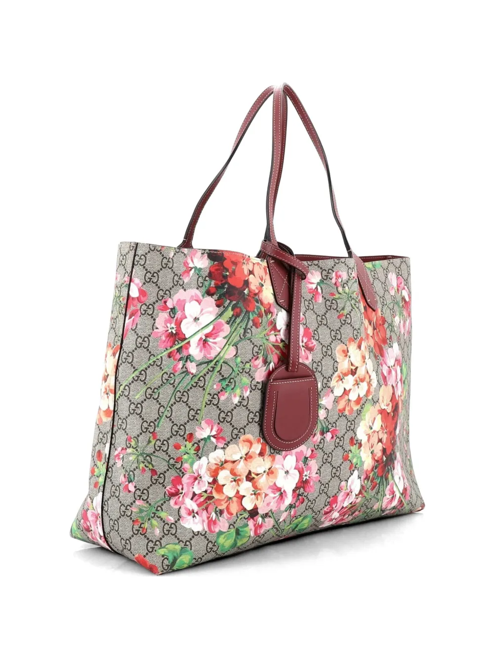Gucci Pre-Owned Reversible Blooms GG Print Leather Large tote bag - Marrone