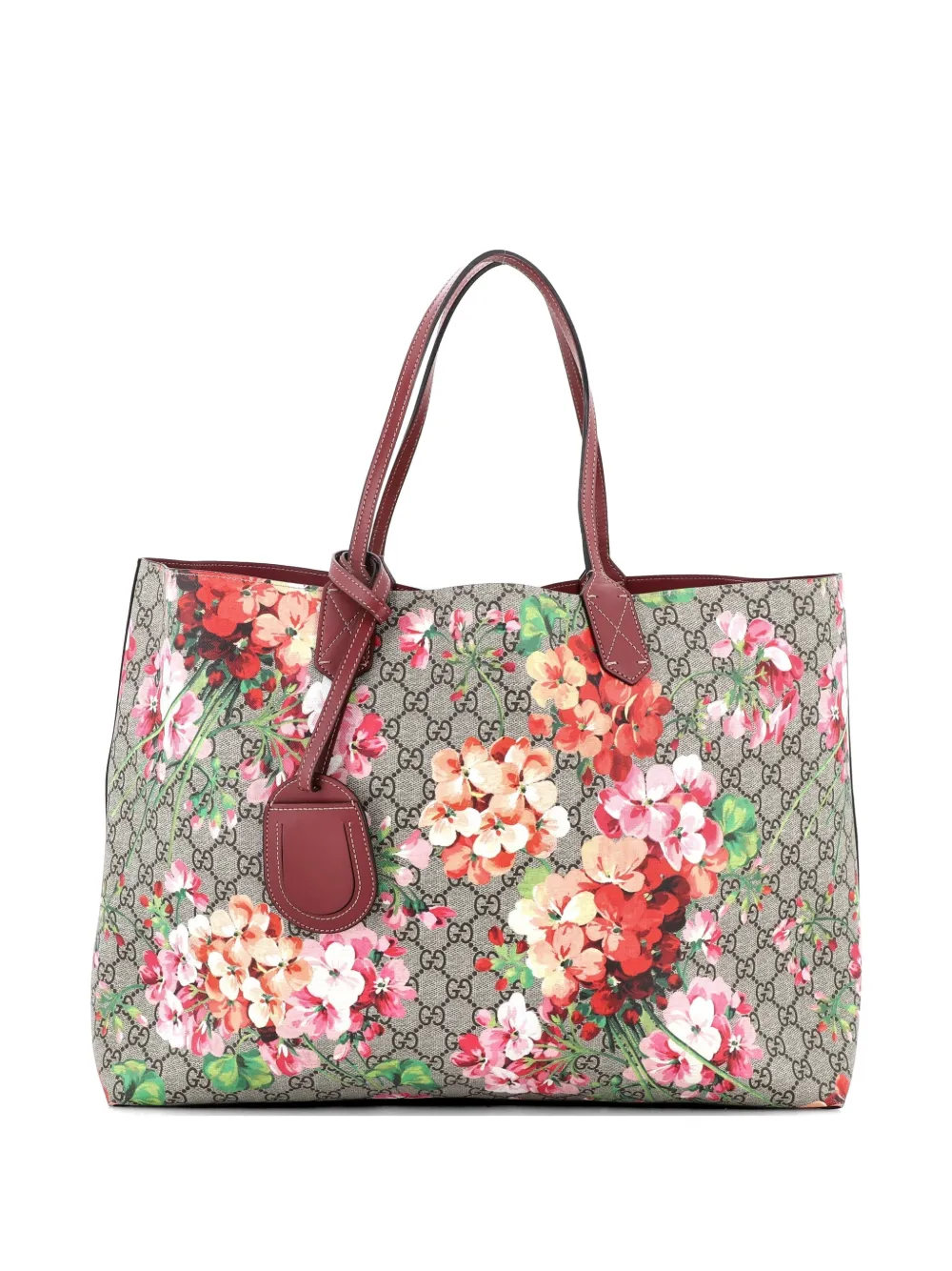 Gucci Pre-Owned Reversible Blooms GG Print Leather Large tote bag - Marrone