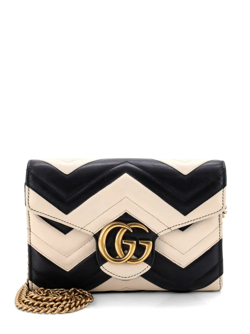 Gucci Pre-Owned GG Marmont Chain Wallet Matelasse Leather Mini crossbody bag - Nero