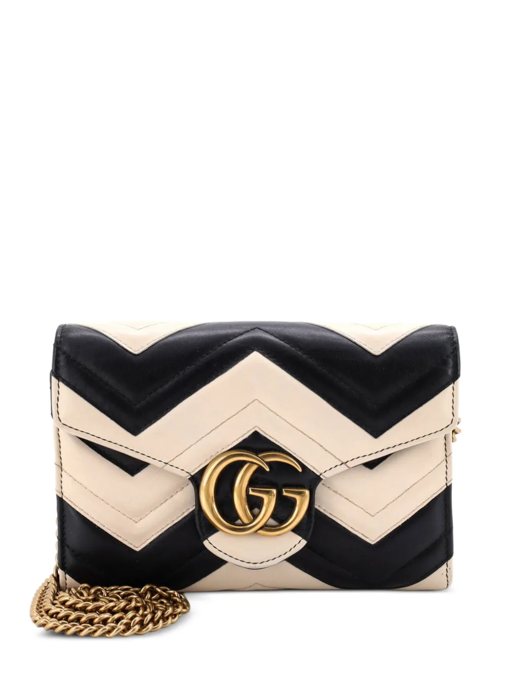 Gucci Pre-Owned GG Marmont Chain Wallet Matelasse Leather Mini crossbody bag - Nero