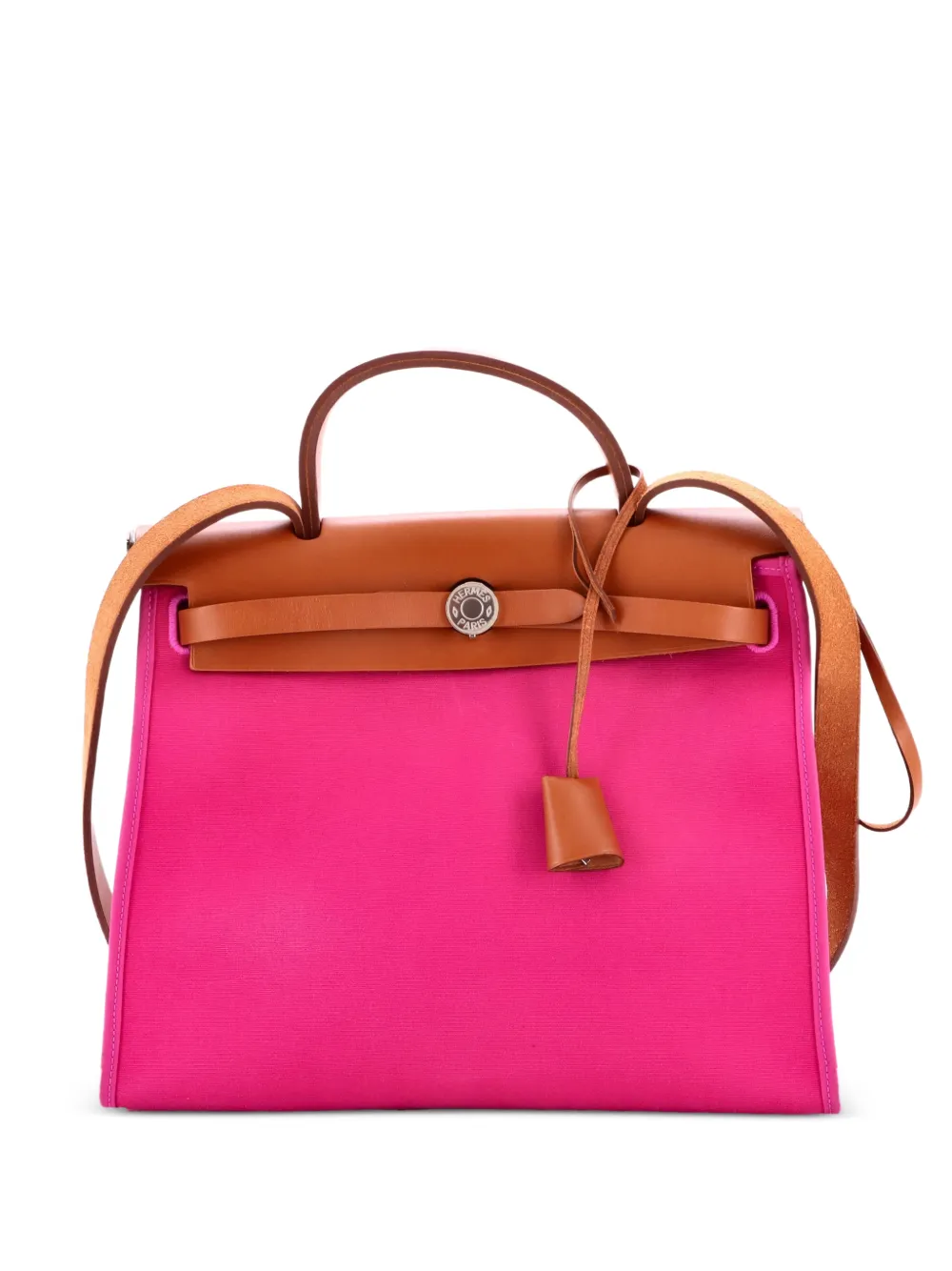 Hermès Pre-Owned Borsa a spalla Herbag 31 in pelle e tela con zip - Rosa