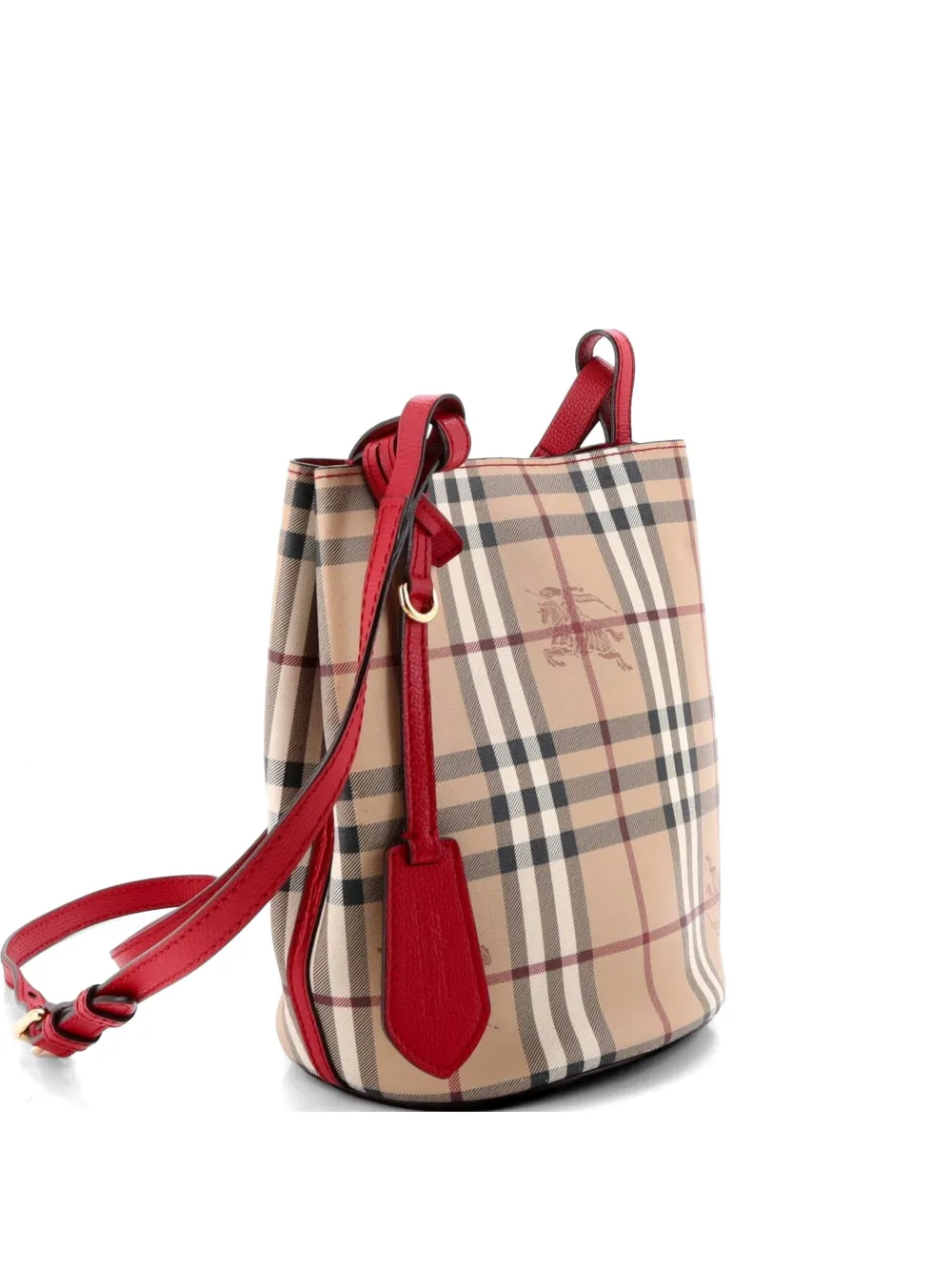 Burberry Pre-Owned Lorne Haymarket Coated Canvas Small bucket bag - Marrone